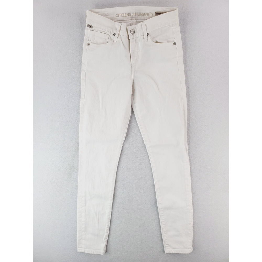 Citizens Of Humanity Jeans Womens 24 White Thompson Skinny Low Rise Stretch Pant